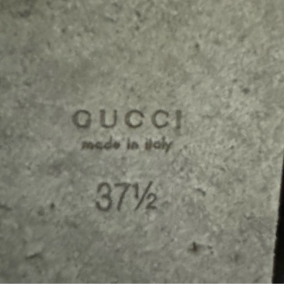 Gucci Bee Embroidered Criss Cross Platform Sandals Black Size 37 1/2 - Picture 13 of 14